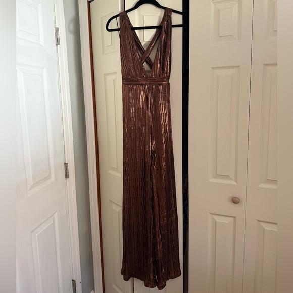 NWT 12th Tribe Camilla Pleated Bronze Jumpsuit - Picture 2 of 6